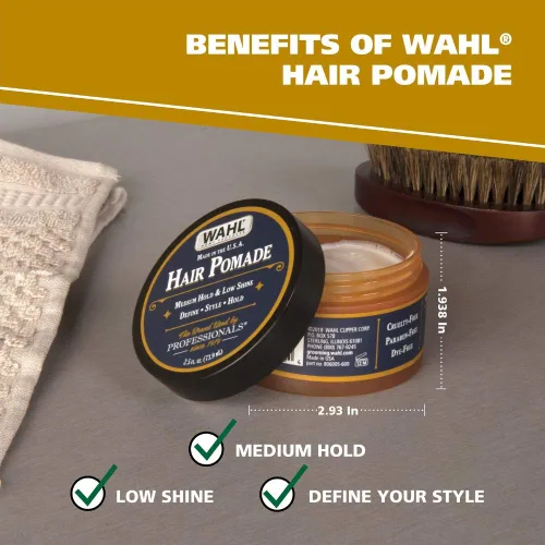 Vista 2 de Wahl Pomada para el cabello para peinar con semillas esenciales de manuka/espuma de pradera/clavo y aceite de moringa para control de brillo
