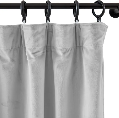 Vista 9 de cololeaf Panel de cortinas opacas de terciopelo con forro para cine en casa, cortina de ganchos planos para barra transversal o pista, 100 pulgadas
