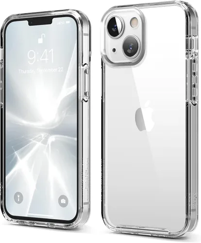 Vista 9 de elago Funda híbrida transparente compatible con iPhone 13 Mini (5.4 pulgadas), tecnología híbrida de PC + TPU, reducción del amarilleo, protección