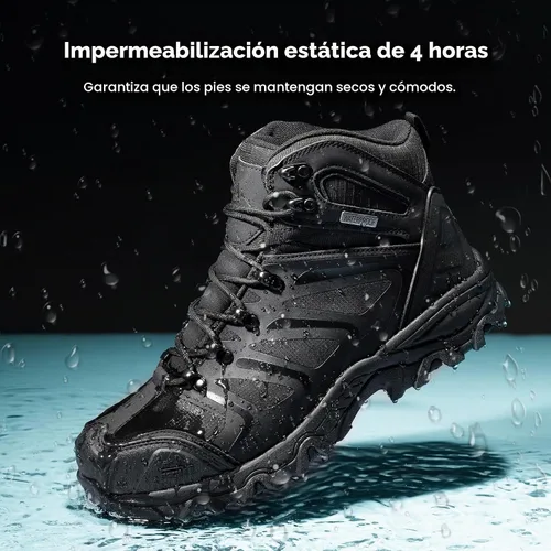 Vista 5 de NORTIV 8 Botas de trabajo impermeables para hombres botas de construcción de seguridad con punta de acero ARMADILLO-STL Botas de construcción