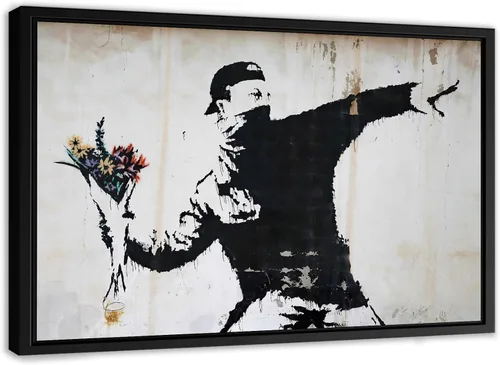 Vista 18 de Arte en lienzo de Banksy para pared, decoración del hogar, lienzo pre-estirado - varios tamaños