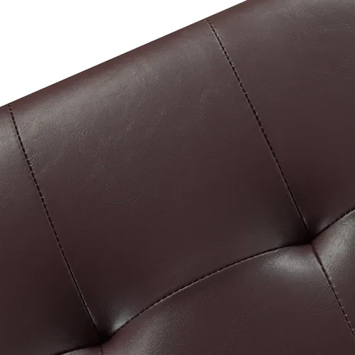 Vista 6 de Otomana tapizada de almacenamiento con tapa con bisagras, otomana de piel sintética de 23.6 pulgadas para sala de estar y dormitorio, color marrón