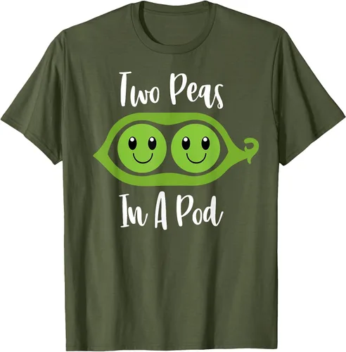 Vista 34 de Two Peas in A Pod Couples Matching Best Friend Cute Veg T-Shirt Baby Blue