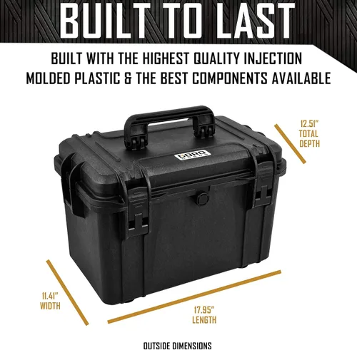 Vista 5 de DORO - Estuche rígido para 7 pistolas 14, con inserto de espuma personalizado MyCaseBuilder, impermeable, resistente, pistola táctica/arma de fuego