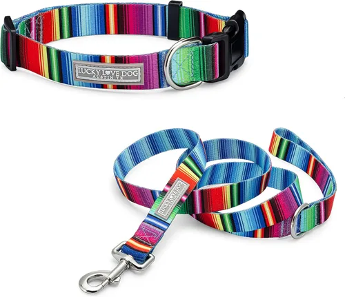 Vista 24 de Lucky Love Dog - Collar de perro ajustable con hebilla de fácil clic para los pequeños, duradero y cómodo para perros machos y hembras, collar