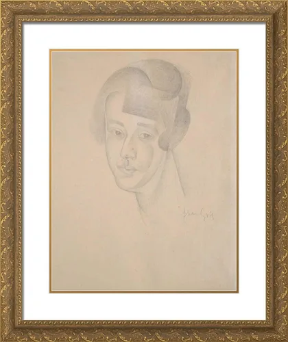 Vista 3 de ArtDirect Gris, Juan 20x24 Black Modern Framed Art Print Titled: Portrait of Woman ll