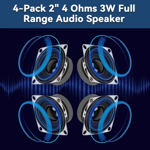 Vista 4 de MakerHawk 2 "4 ohmios 3W gama completa altavoz de audio estéreo Woofer altavoz para Arduino (4pcs)