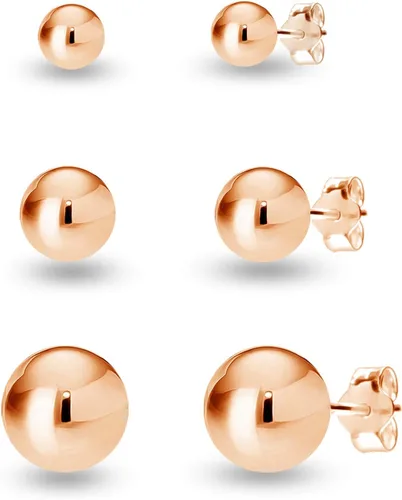 Vista 4 de Juego de 3 pares de aretes de plata de ley 925 ligeros para mujeres y adolescentes