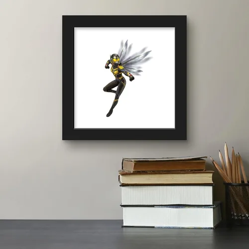 Vista 4 de Trends International Gallery Pops Marvel Ant-Man and the Wasp: Quantumania - Arte de pared de avispa, versión enmarcada en negro, 12 x 12 pulgadas