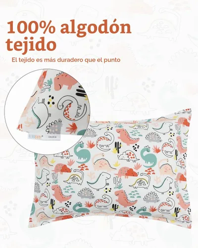 Vista 2 de ALVA BABY - Fundas de almohada de algodón para niños pequeños de 13 x 18 pulgadas o 12 x 16 pulgadas
