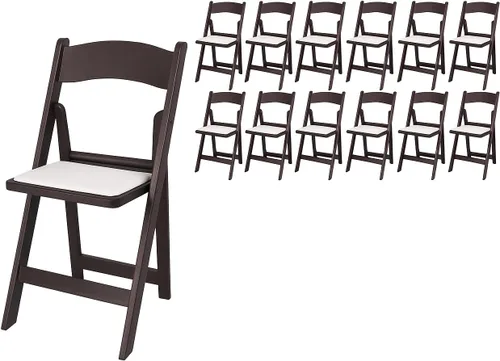 Vista 20 de BTEXPERT Silla plegable de resina con asiento acolchado de vinilo para interiores y exteriores, ligera, set para eventos en el hogar, fiestas