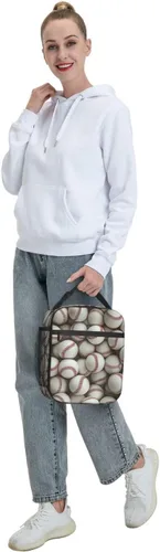 Vista 8 de Lonchera aislada para niños y adultos, lonchera de béisbol para el trabajo, picnic, escuela, viajes, senderismo, playa o pesca, bolsa de almuerzo