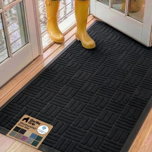 Vista 79 de Gorilla Grip - Tapete WeatherMax todo terreno 100% impermeable, caucho natural, resistente a manchas y decoloración, interior y exterior, fácil