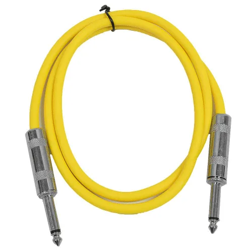 Vista 20 de Seismic Audio Cables para altavoces de guitarra, cables de guitarra TS de ¼”, negros, 2 pies