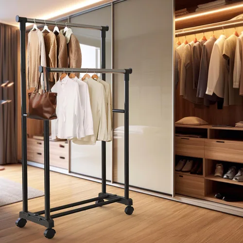 Vista 6 de Simple Houseware - Perchero portátil de ropa con doble varilla