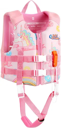 Vista 20 de HeySplash Chaleco de natación para niños pequeños, chaqueta de natación para niños de 30-50/50-80 libras, chaleco flotante para niños con correa