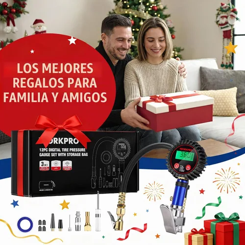 Vista 9 de WORKPRO Medidor digital de presión de neumáticos, 12 unidades, 250 PSI