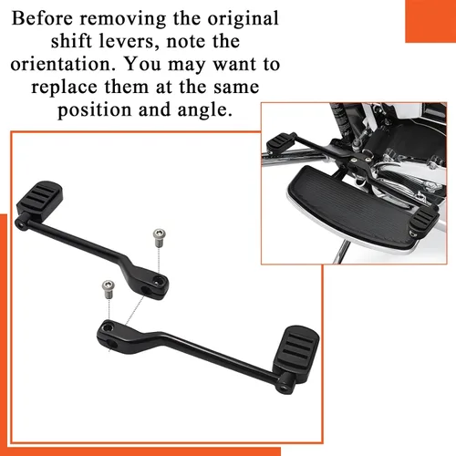 Vista 4 de FOVPLUE Palancas de cambio de talón/punta con clavijas de cambio, clavijas de cambio delanteras y traseras para Harley '86-'17 FL Softail