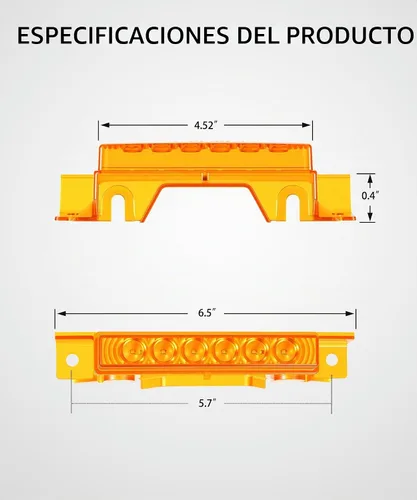 Vista 5 de Partsam 5 piezas de 6 luces LED de cabina para camión, remolque, cabina superior, lente ámbar, luz de correr, luces reflectantes, montaje compatible