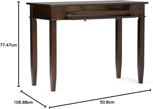Vista 11 de SIMPLIHOME Carlton Desk - Escritorio de madera maciza de 42 pulgadas de ancho en marrón moreno, mesa de computadora de oficina en casa de transición