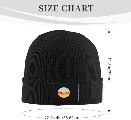 Vista 2 de AbLaTe-Two-Suns-Beanie-Hats, Black Knit Beanie Cap Winter Hat for Men Women