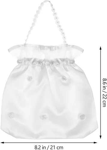 Vista 3 de Bolsa de dinero de satén - Bolsa de boda nupcial (Little Bud)