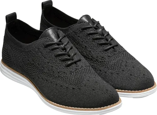 Vista 6 de Cole Haan Originalgrand Stitchlite Wingtip Oxford para mujer tejido negro/blanco óptico.