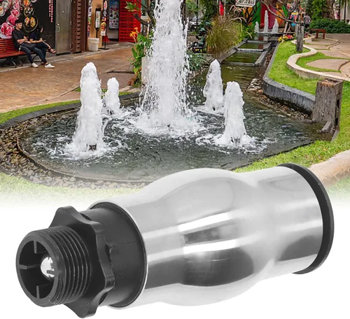 Vista 7 de AYNEFY Boquilla de fuente, acero inoxidable 304 rociador de agua de estanque rociador de agua boquilla de fuente de agua G1 rosca macho espuma