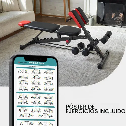 Vista 8 de Finer Form - Banco de pesas multifuncional FID para entrenamiento corporal todo en uno – Extensión de espalda hiper, silla romana, banco ajustable