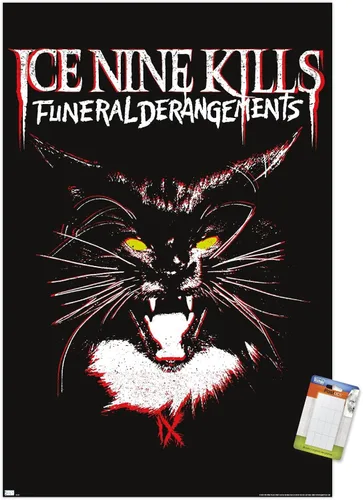 Vista 12 de Ice Nine Kills - Póster de pared con diseño de gato, 22.4 pulgadas de largo x 14.7 pulgadas de ancho, versión enmarcada de madera de granero Versión