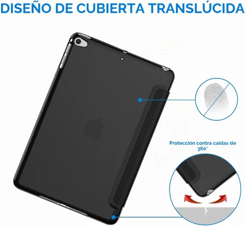 Vista 4 de JETech Funda para iPad mini 5 (modelo 2019 5ª generación), cubierta inteligente con apagado automático/encendido (negro) Cover Slim Translucent