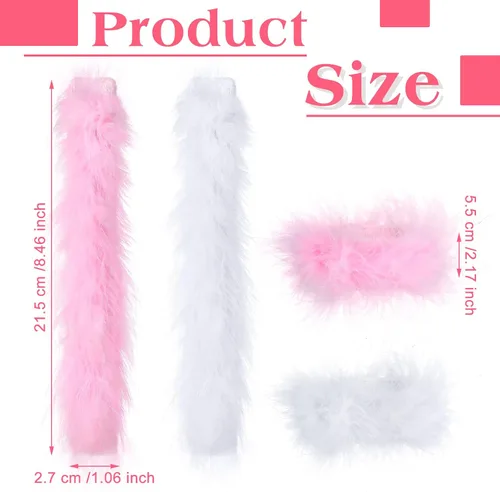 Vista 2 de 8 pulseras de plumas a presión, pulseras de plumas, pulsera de plumas, anillo de plumas, pulsera de muñeca esponjosa, pulsera de círculo, anillo