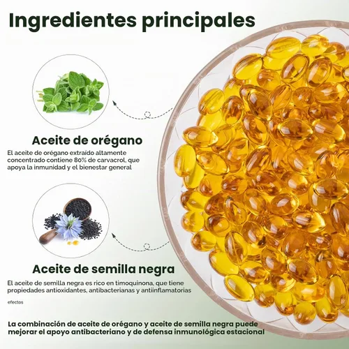 Vista 2 de Oil of Oregano with Black Seed Oil 300 Softgels