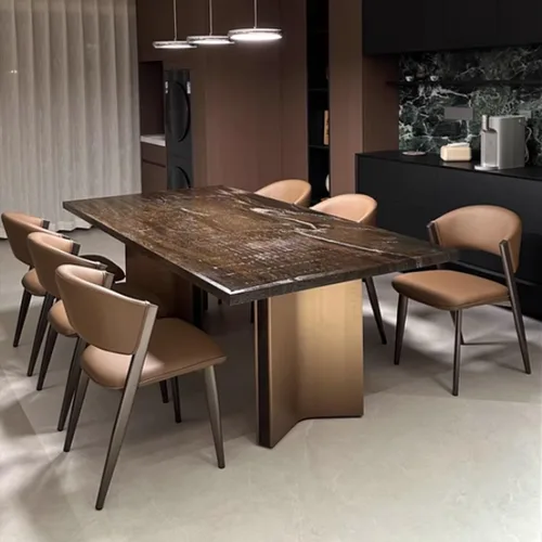 Vista 8 de YVYKFZD Juego de sillas de comedor de cuero, sillas de comedor con patas y respaldo de metal, sillas de cocina sin brazos de ocio, silla auxiliar