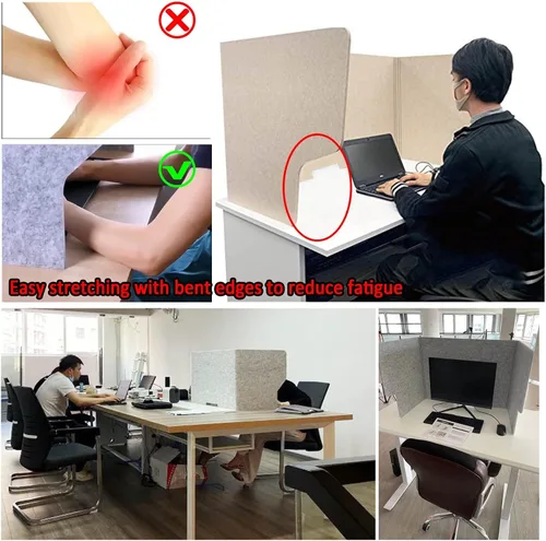 Vista 4 de LIGUOYI Divisores de escritorio plegables para escritorio, división de oficina que reduce el ruido y las distracciones visuales, panel de privacidad