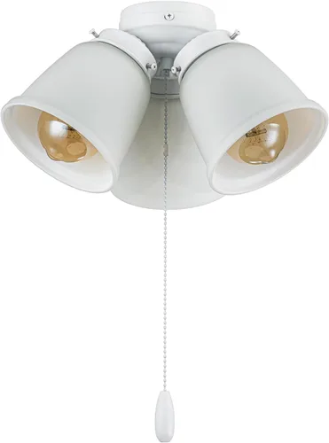 Vista 14 de Aspen Creative 22014-1, Kit de luces para ventilador de techo de tres luces con cadena de tracción, acabado de latón antiguo con pantallas de vidrio