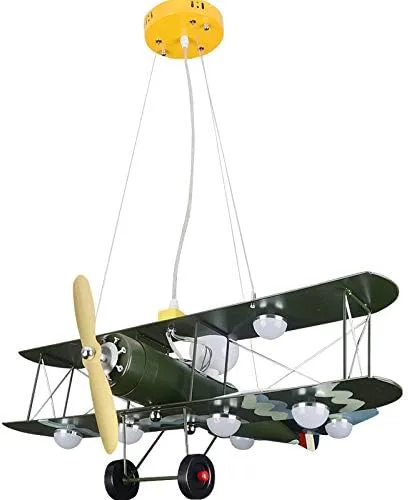 Vista 2 de LITFAD Lámpara colgante de avión LED, lámpara de techo para niños de 8
