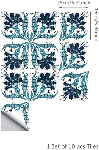Vista 5 de Calcomanías autoadhesivas para azulejos de pared, calcomanías para azulejos de despegar y pegar, calcomanías impermeables para decoración de cocina