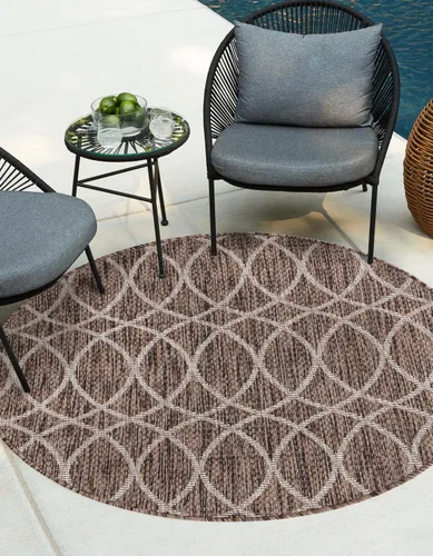 Vista 8 de Unique Loom Outdoor Trellis Collection - Alfombra de área (10 pies, redonda, verde/marfil)