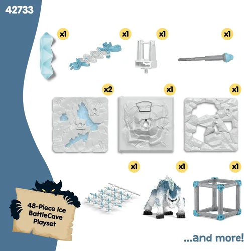 Vista 6 de Schleich Eldrador Creatures - Set de juego BattleCave Snow Slashe de 48 piezas para niños y niñas - Edades 7+ 42733 Set of ELDRADOR Battle Cave