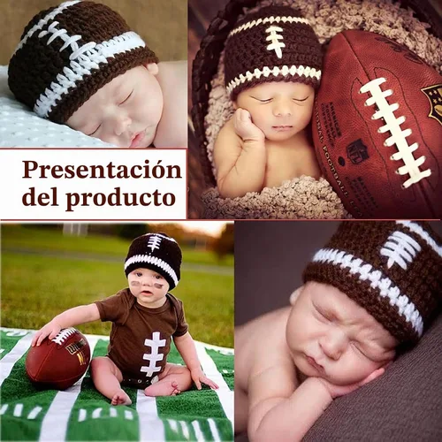 Vista 2 de Accesorios de fotografía para recién nacidos, disfraz hecho a mano de ganchillo