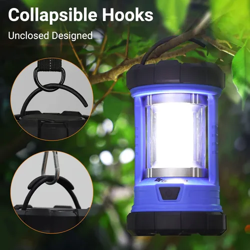 Vista 5 de Linterna de camping, linternas LED de 3200 lúmenes para cortes de energía, cargador de teléfono de 4600 mAh y linterna recargable, linterna con 5