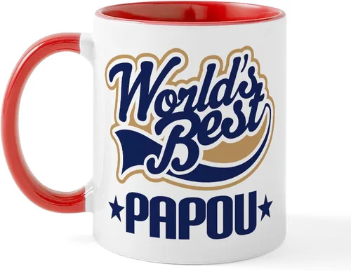 Vista 9 de CafePress Papou (Worlds Best) Taza de café de cerámica (11 oz (11.0 fl oz)