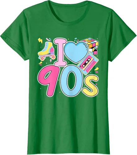Vista 45 de I Love 90's Retro Style Nostalgia Vibe Funny 1990's Party T-Shirt Negro