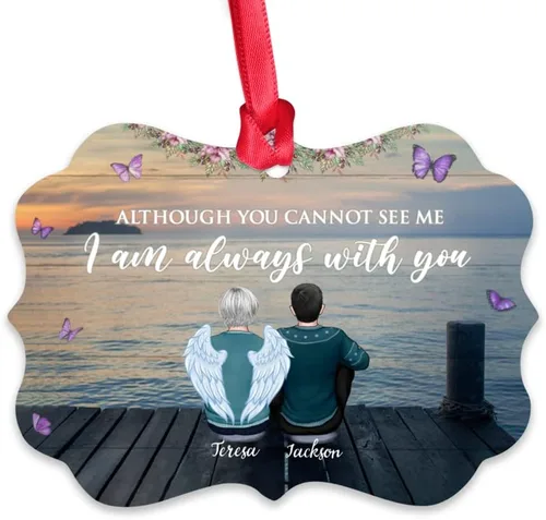 Vista 23 de Gossby Adorno conmemorativo de Navidad personalizado – Pérdida de padre estoy siempre contigo (padre, hija) personalizado para decoración de árbol