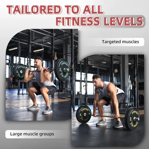 Vista 8 de Fitvids Placas de Tope Olímpicas de 2 Pulgadas, Placas de Peso Perfectas para Levantamiento de Pesas y Entrenamiento de Fuerza, Múltiples Pesos