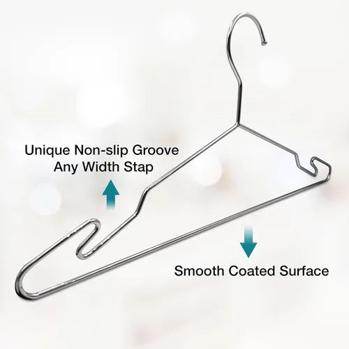 Vista 5 de Lujoso juego de perchas de metal resistente con diseño único de gancho, perchas duraderas y resistentes para abrigos, 4mm de grosor, soporta 25