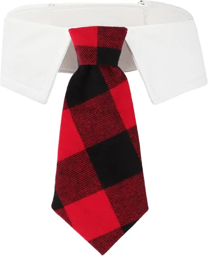 Vista 6 de Corbata de boda para perro, collar formal negro para mascotas, traje de boda ajustable para perros pequeños (S) Adjustable Hook and Loop, Soft