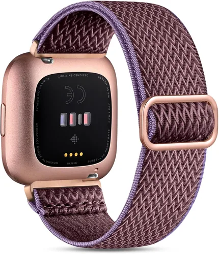 Vista 21 de Witzon Compatible con Fitbit Versa/Versa Lite/Versa 2 bandas para mujeres y hombres, correa elástica ajustable de repuesto para reloj inteligente