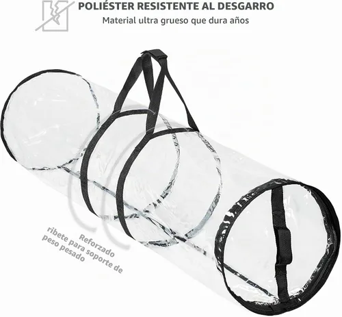 Vista 5 de ZOBER - Bolsa de almacenamiento para papel de regalo de Navidad Negro transparente